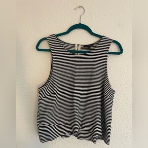 Banana Republic Black and White Striped cropped Tank Top